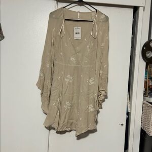 FREE PEOPLE Jasmine Embroidered Mini Dress-Almond-Size 4-NWT